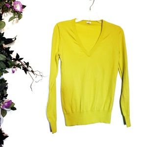 J. Crew Yellow Lime Long Sleeve Sweater Blouse S